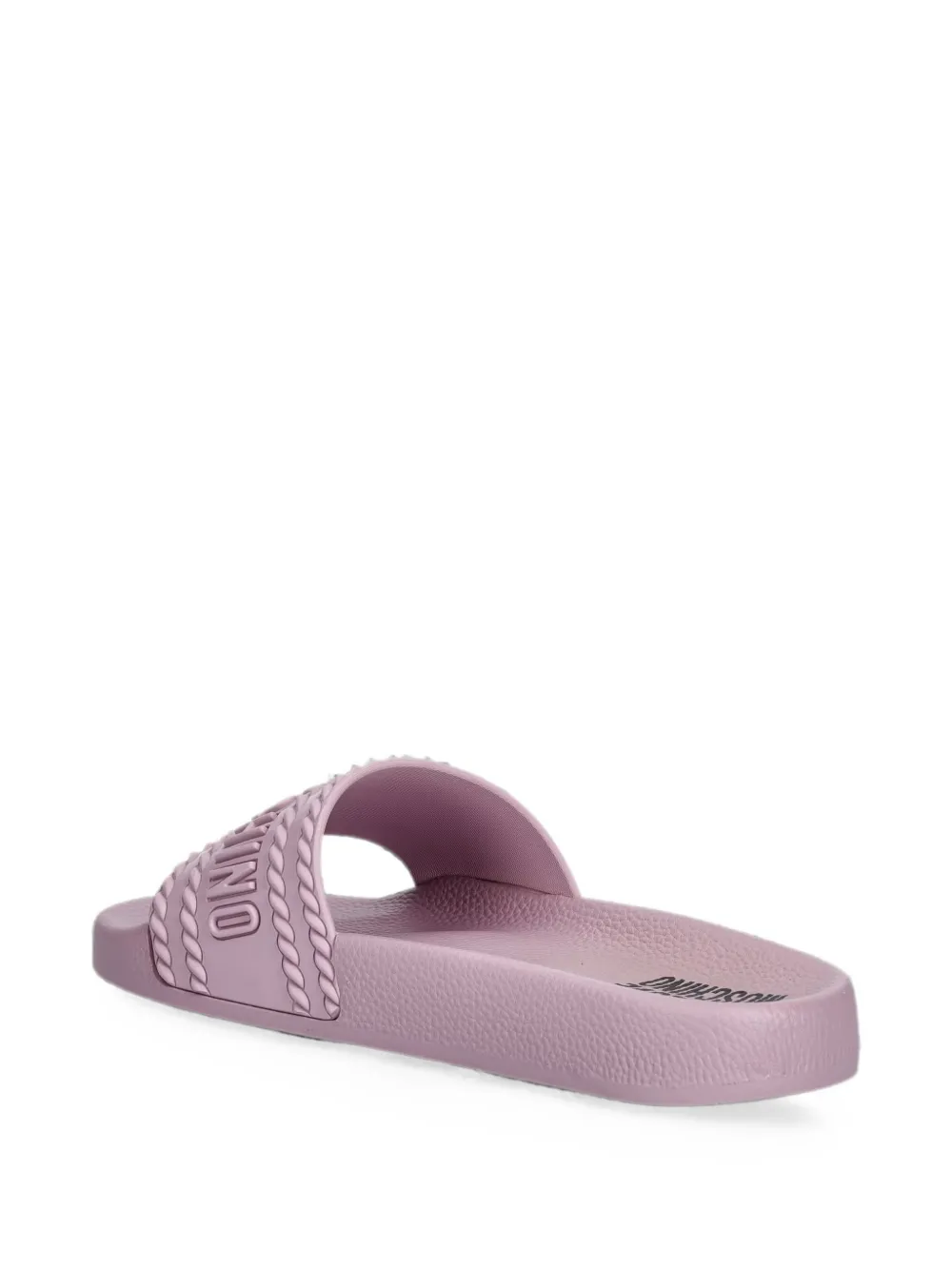 Love Moschino logo-embossed rope-detail slides Paars