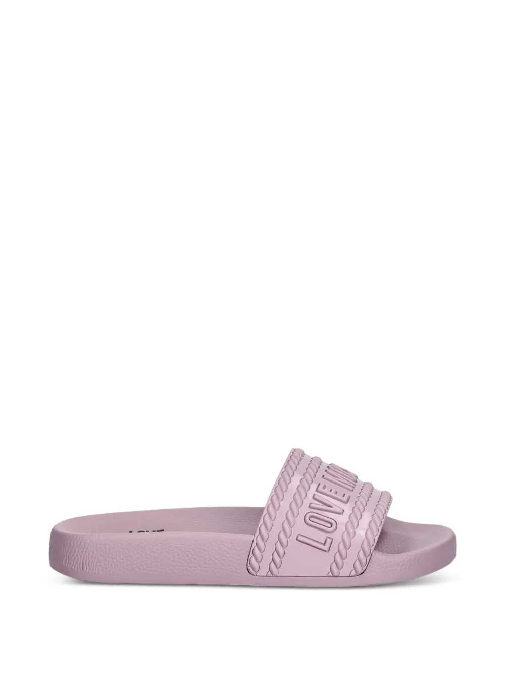 Love Moschino logo-embossed rope-detail slides Paars