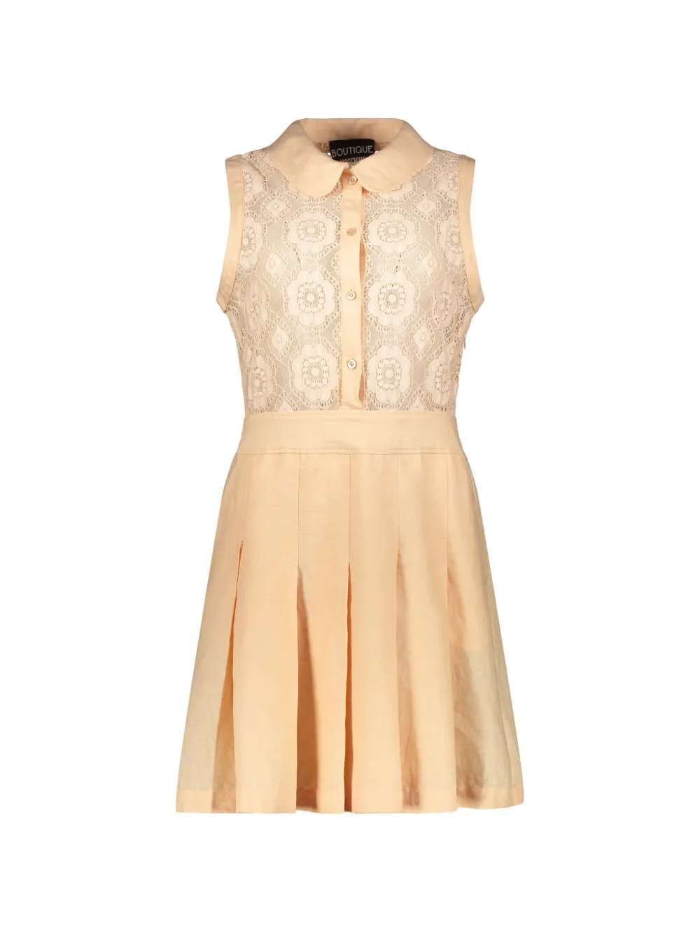 Boutique Moschino lace-panel pleated mini dress - Toni neutri