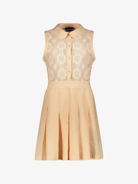 Boutique Moschino lace-panel pleated mini dress