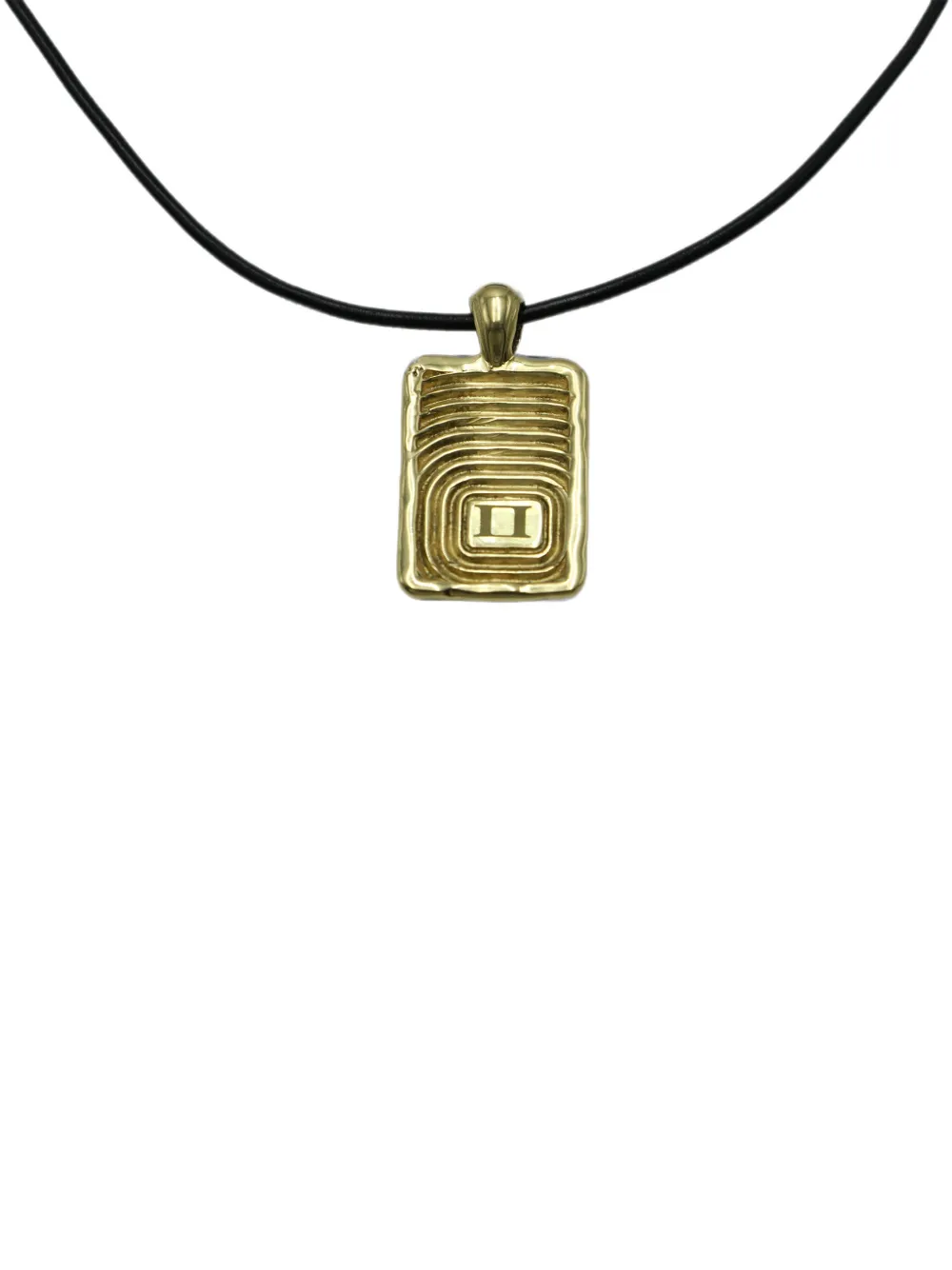 Ellery Zodiac-engraved Rectangular-pendant Necklace In Black