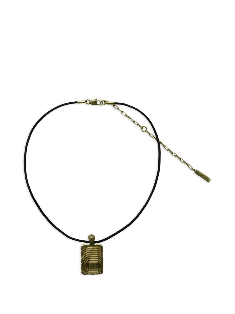 Ellery zodiac-engraved rectangular-pendant necklace - Oro