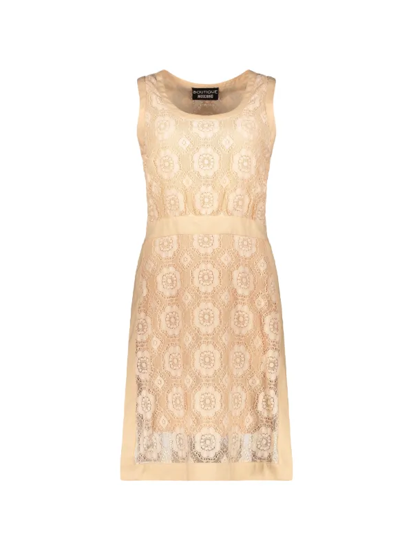 Boutique Moschino lace-overlay Sleeveless Mini Dress | Neutrals