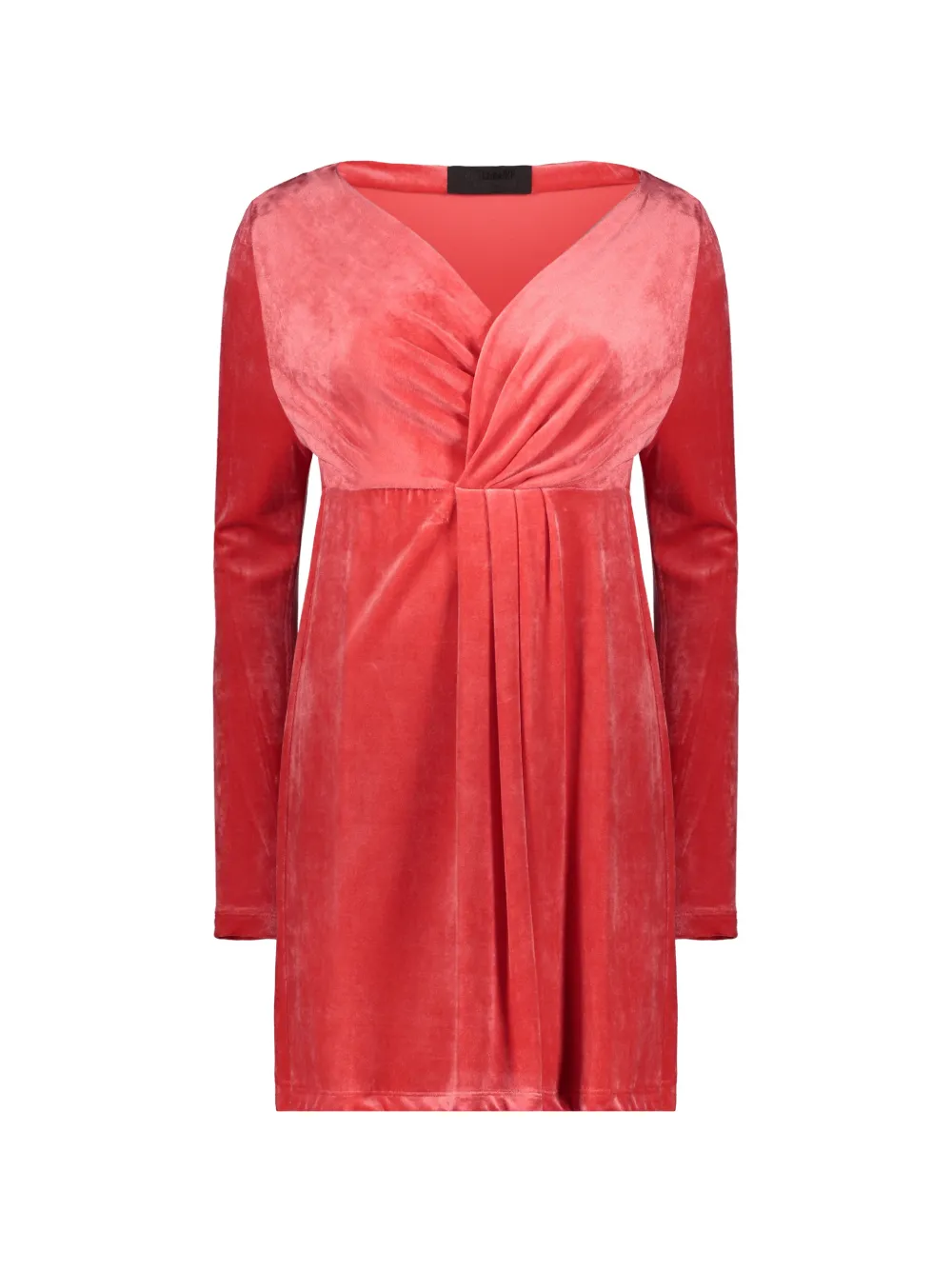 Alberta Ferretti velvet draped mini dress - Rosso