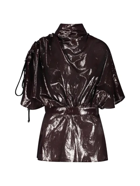 Ellery high-neck metallic-effect blouse