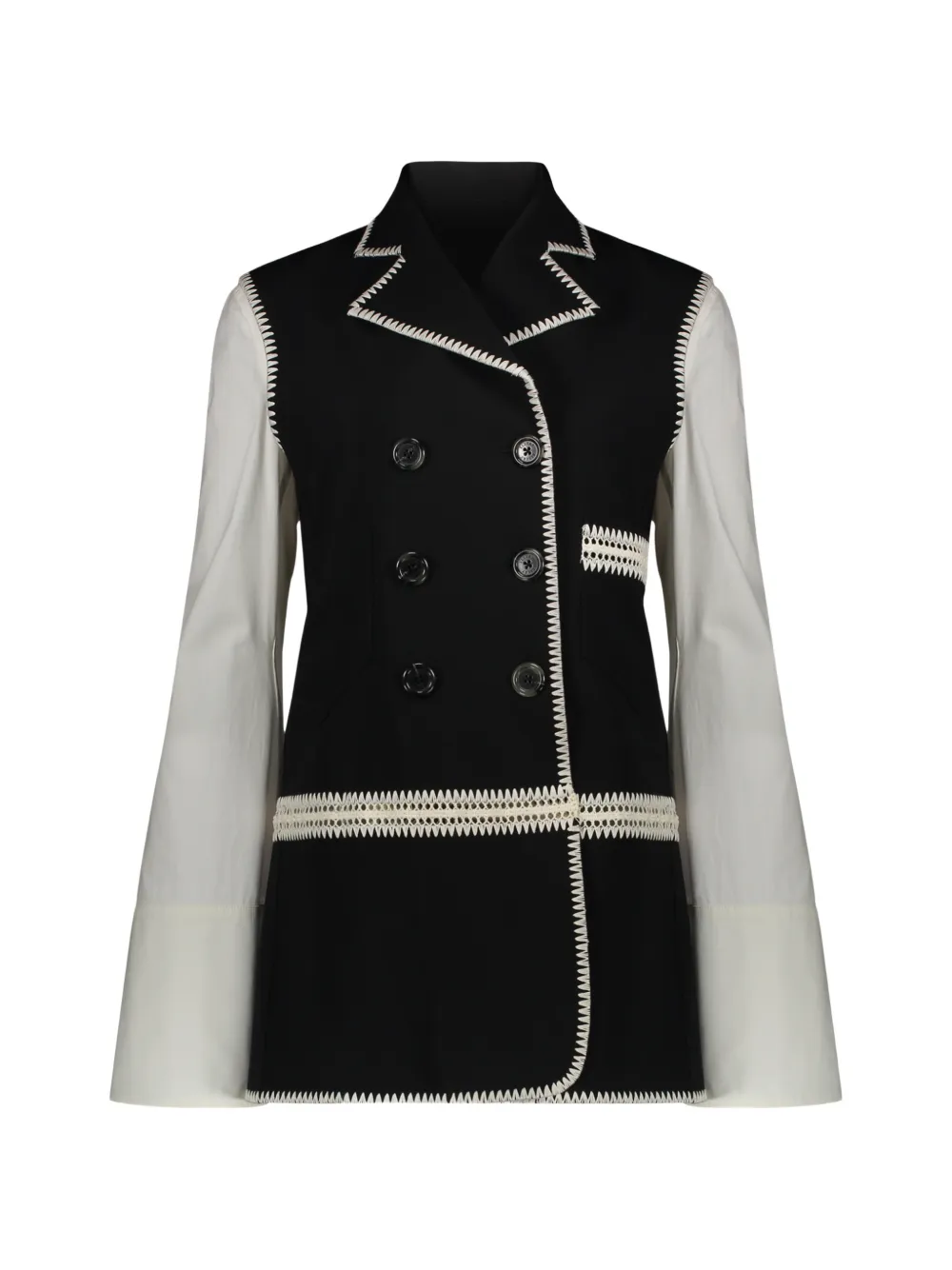 Ellery double-breasted removable-sleeve jacket - Schwarz