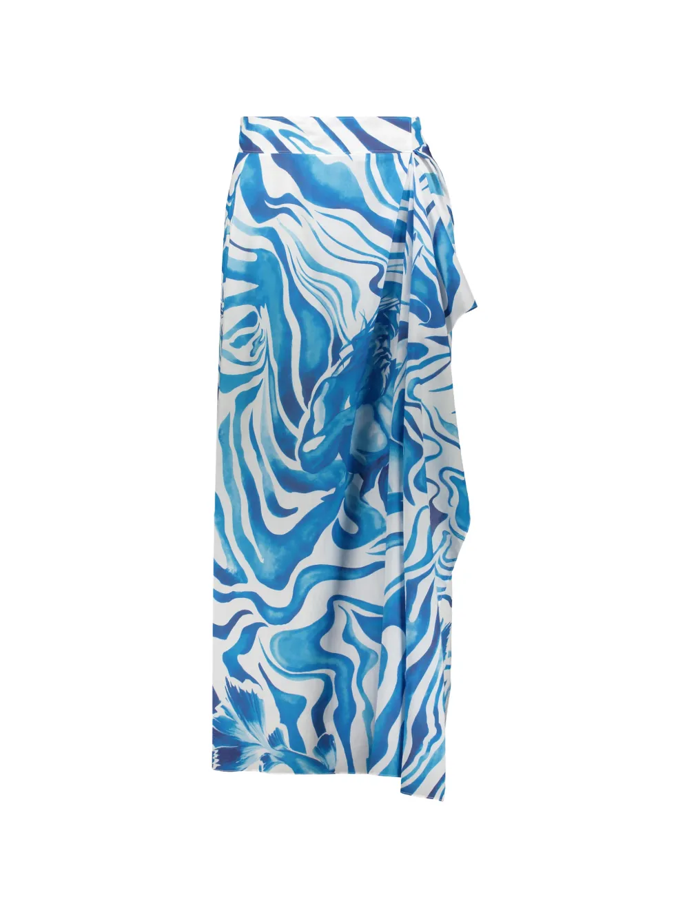 Alberta Ferretti asymmetric graphic-print skirt - Blau