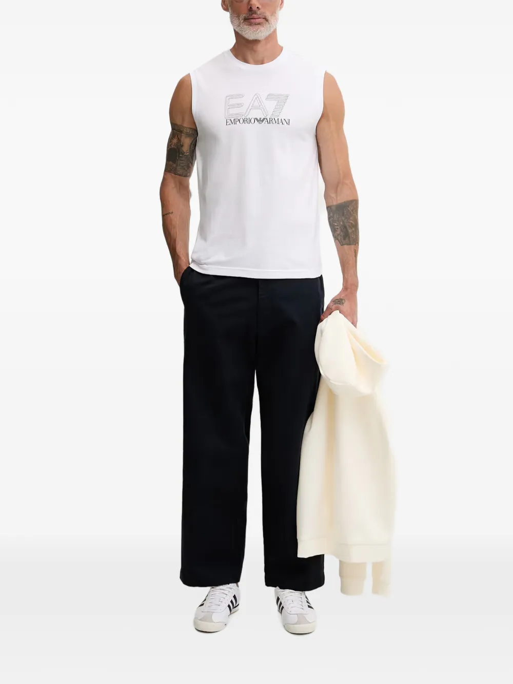 Ea7 Emporio Armani Broek met logopatch Blauw