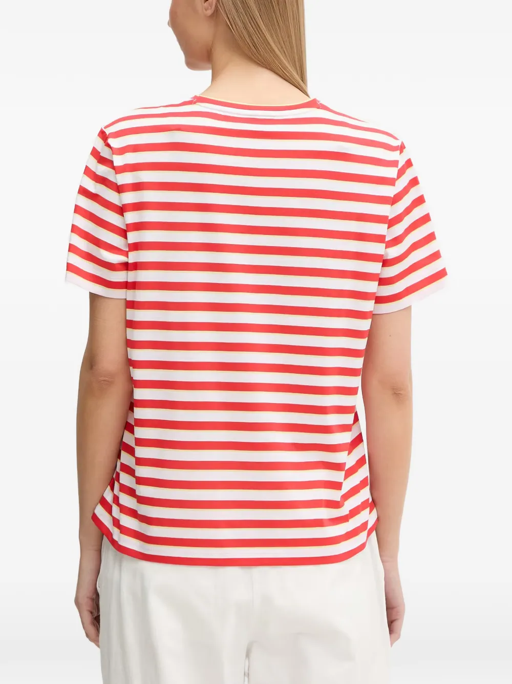 Ea7 Emporio Armani Gestreept T-shirt Rood