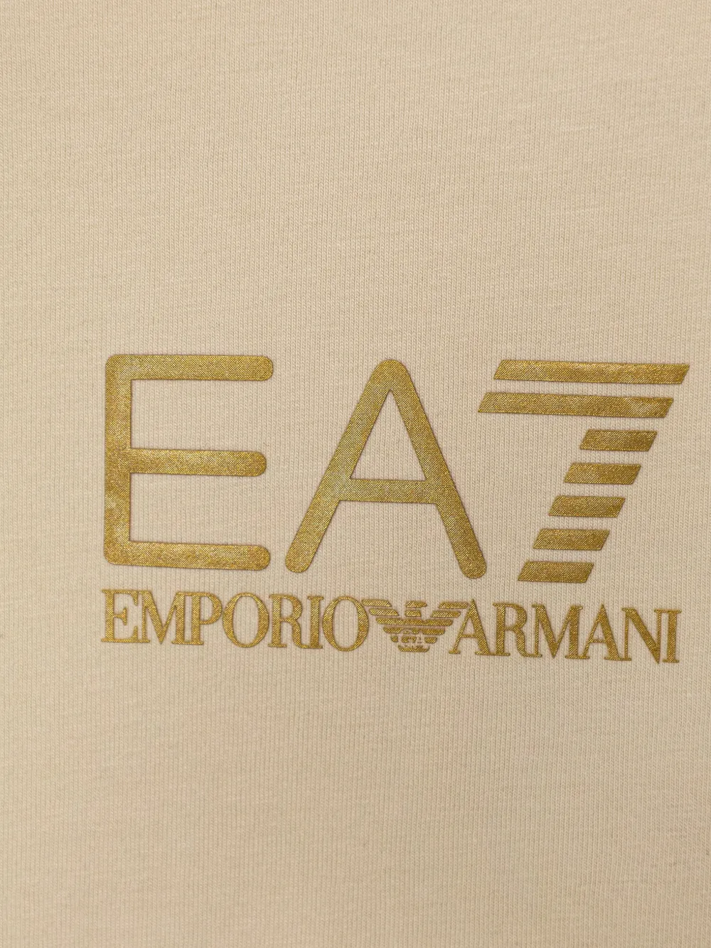 Emporio Armani Kids EA7 T-shirt met logoprint Beige