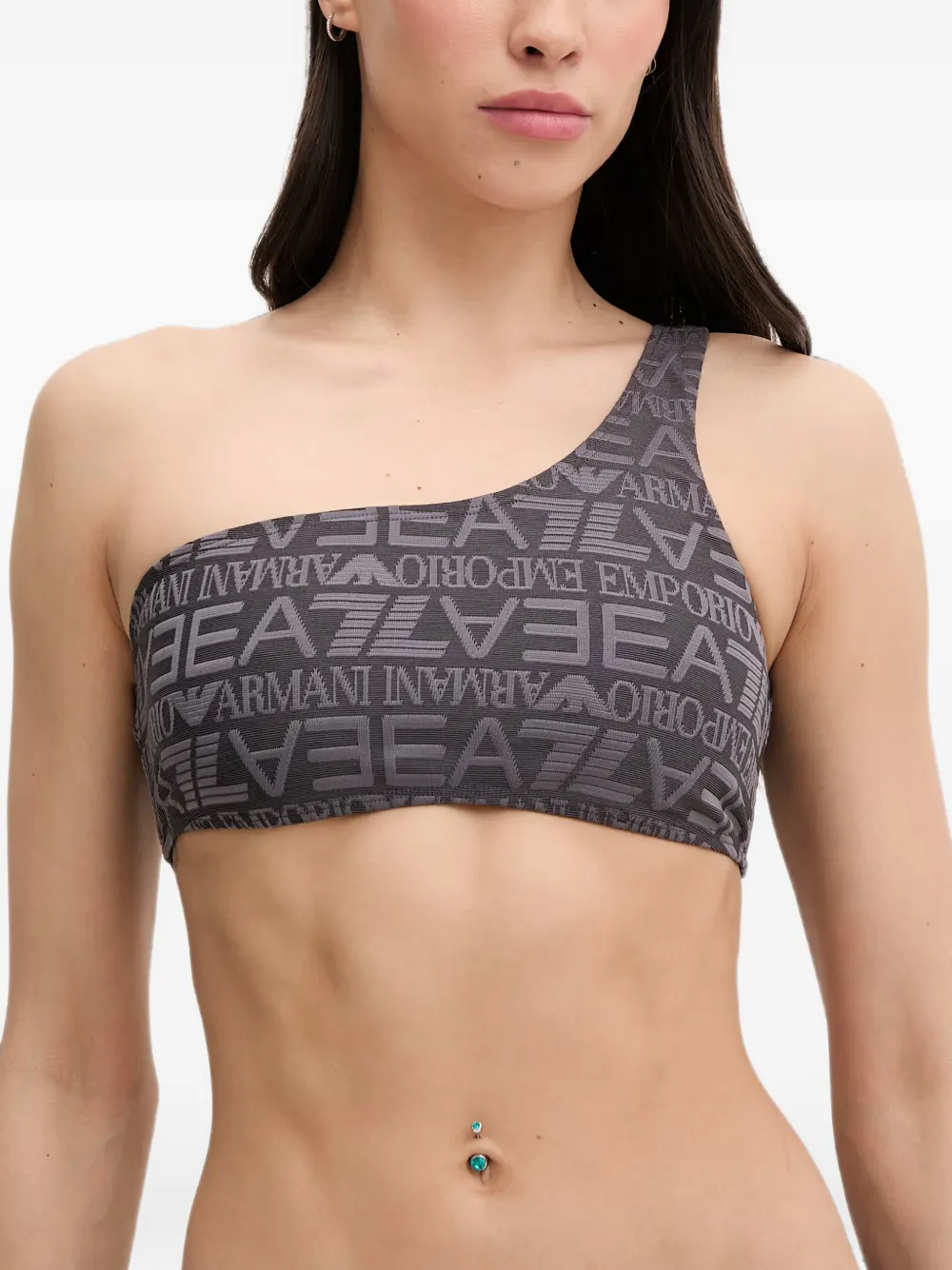 Ea7 Emporio Armani Asymmetrische bikinitop Grijs