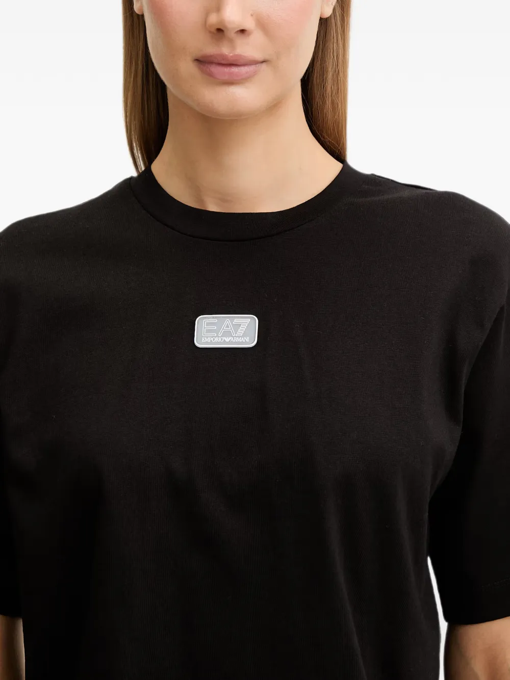 Ea7 Emporio Armani T-shirt met logopatch Zwart