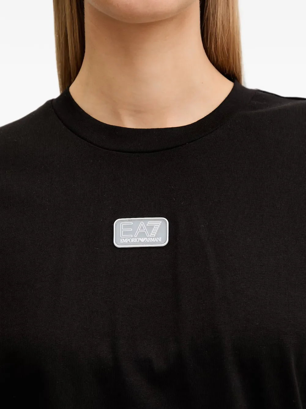 Ea7 Emporio Armani T-shirt met logopatch Zwart