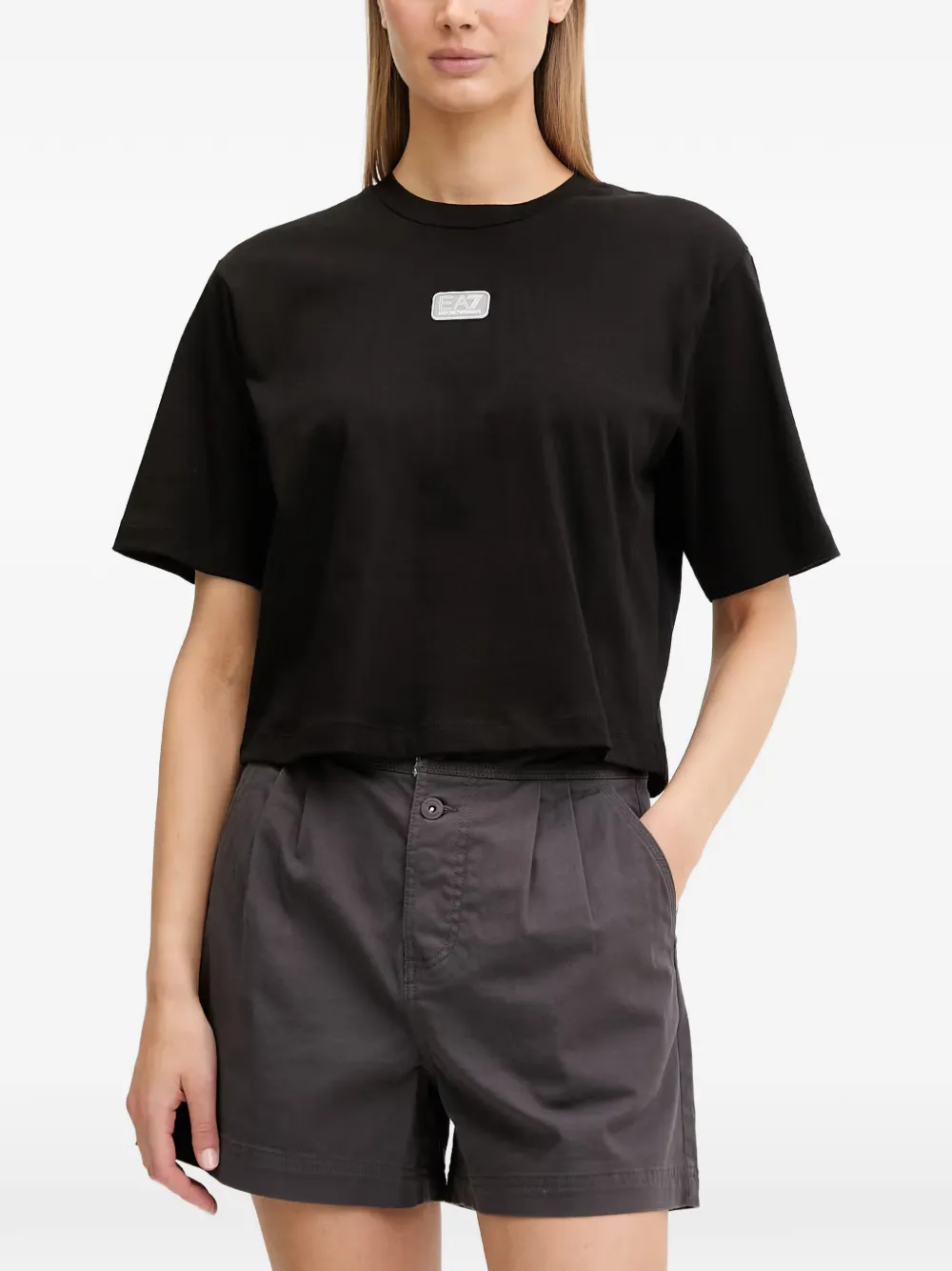 Ea7 Emporio Armani logo-patch T-shirt - Nero