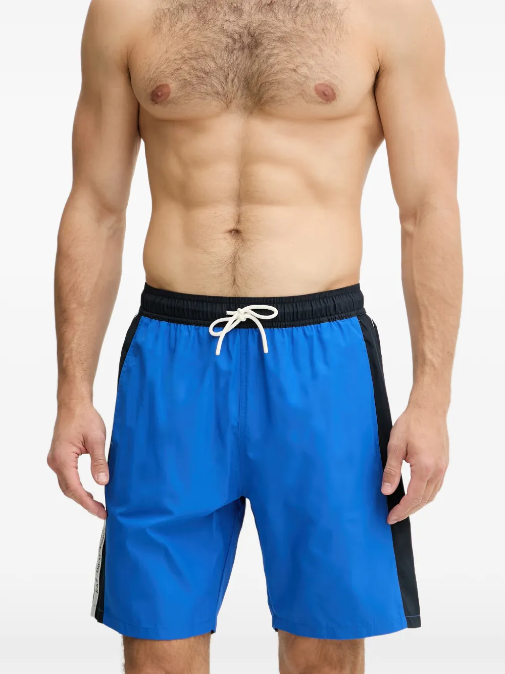 Ea7 Emporio Armani Zwembroek met logoband Blauw
