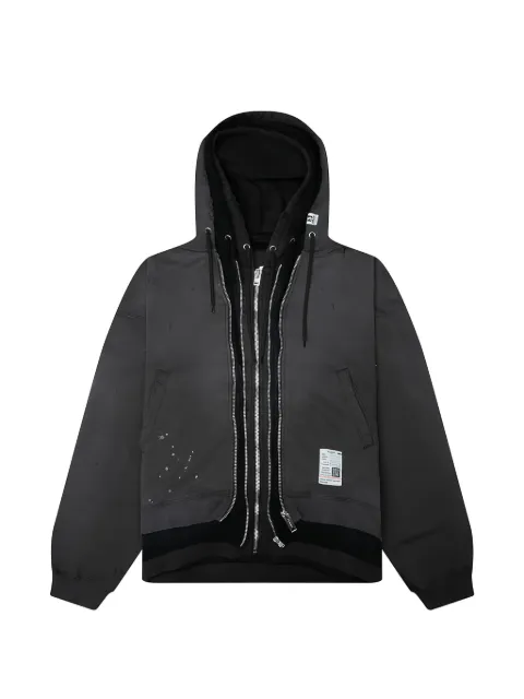 Maison MIHARA YASUHIRO hoodie con cierre y efecto envejecido