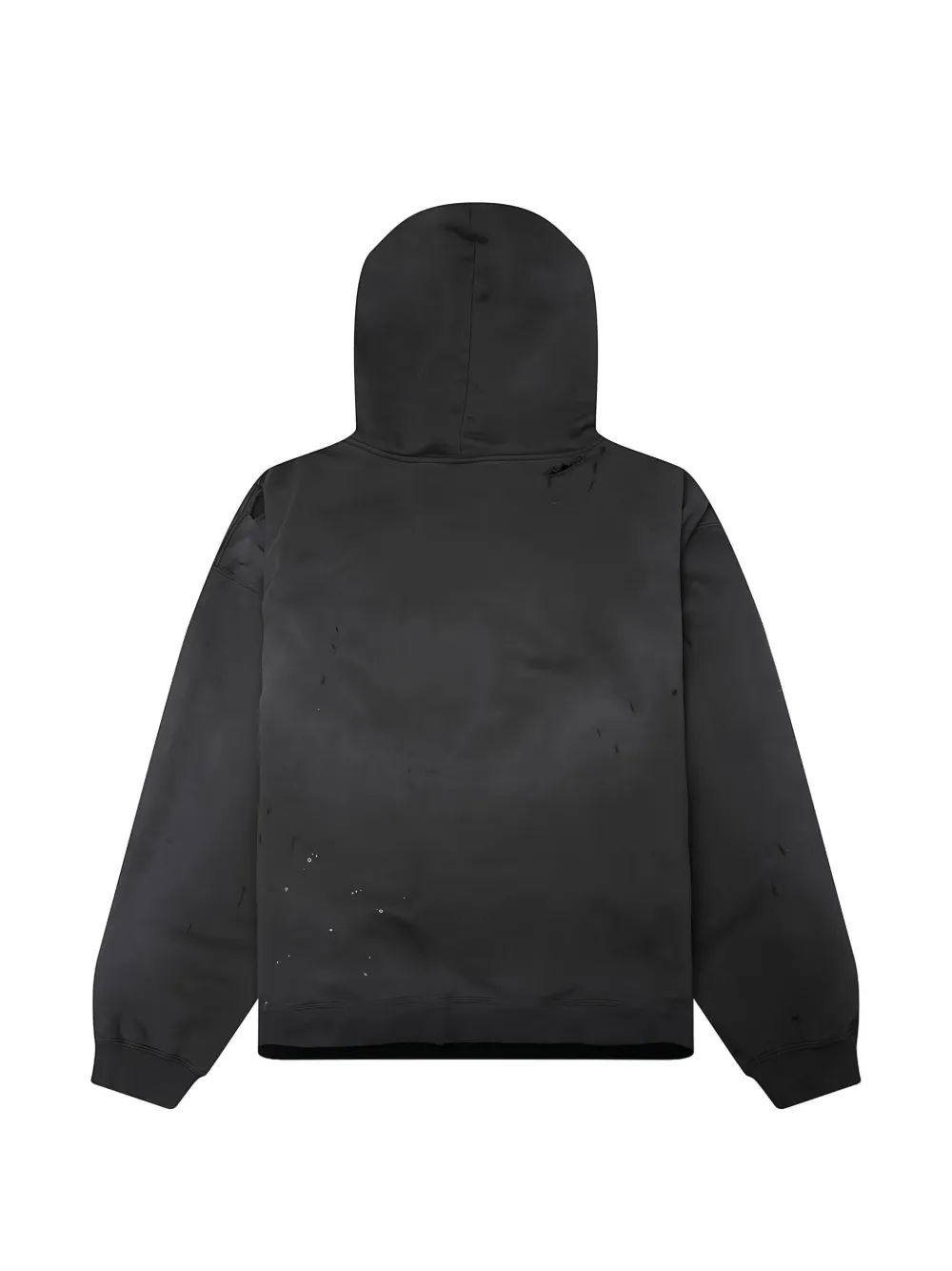 Maison MIHARA YASUHIRO Gelaagde gerafelde hoodie met rits Zwart