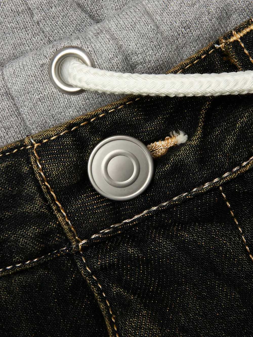 Maison MIHARA YASUHIRO Ruimvallende jeans met gelaagd design Blauw