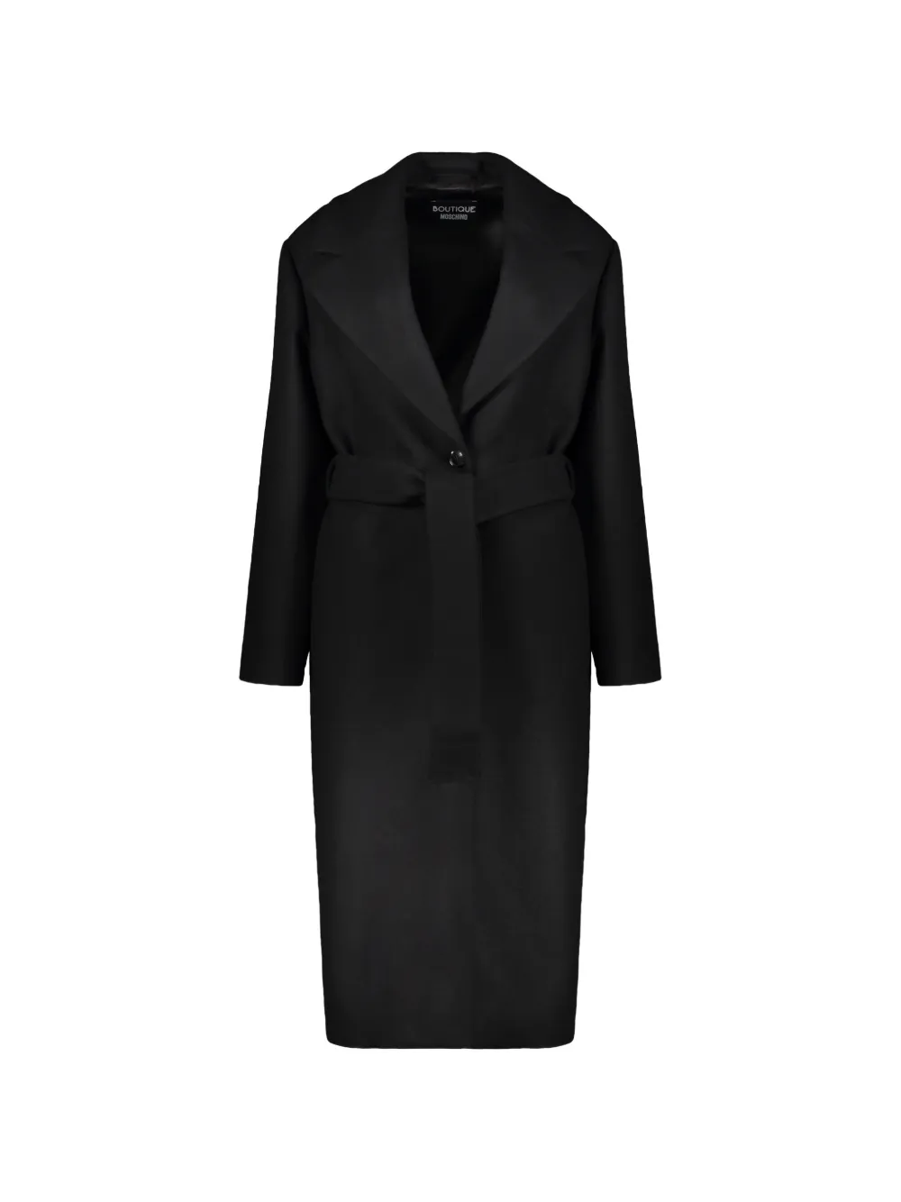 Boutique Moschino belted wide-collar coat - Nero