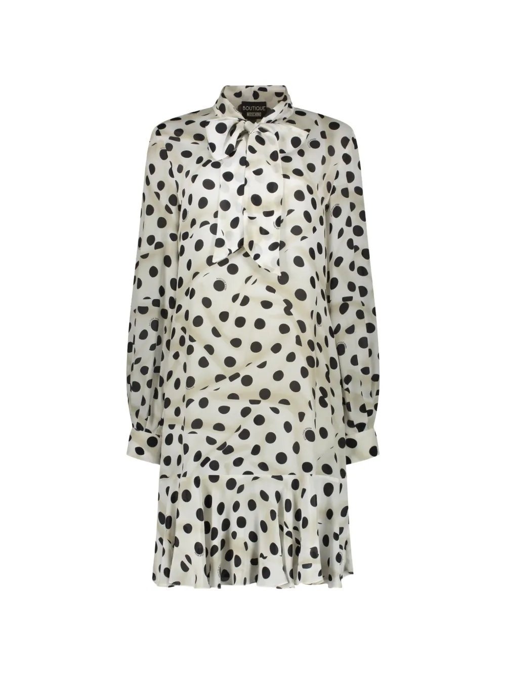 Boutique Moschino polka-dot ruffled mini dress - Toni neutri