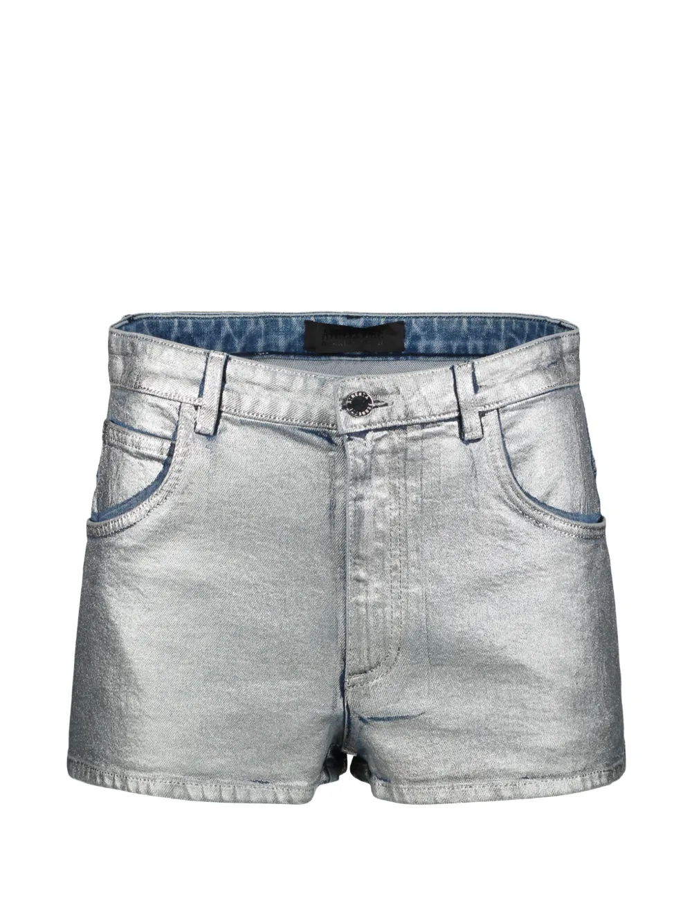 Alberta Ferretti metallic-finish five-pocket shorts - Grau