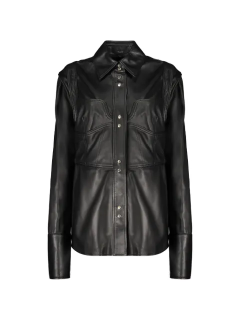 Ellery panelled calf leather shirt