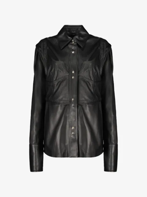 Ellery panelled calf leather shirt