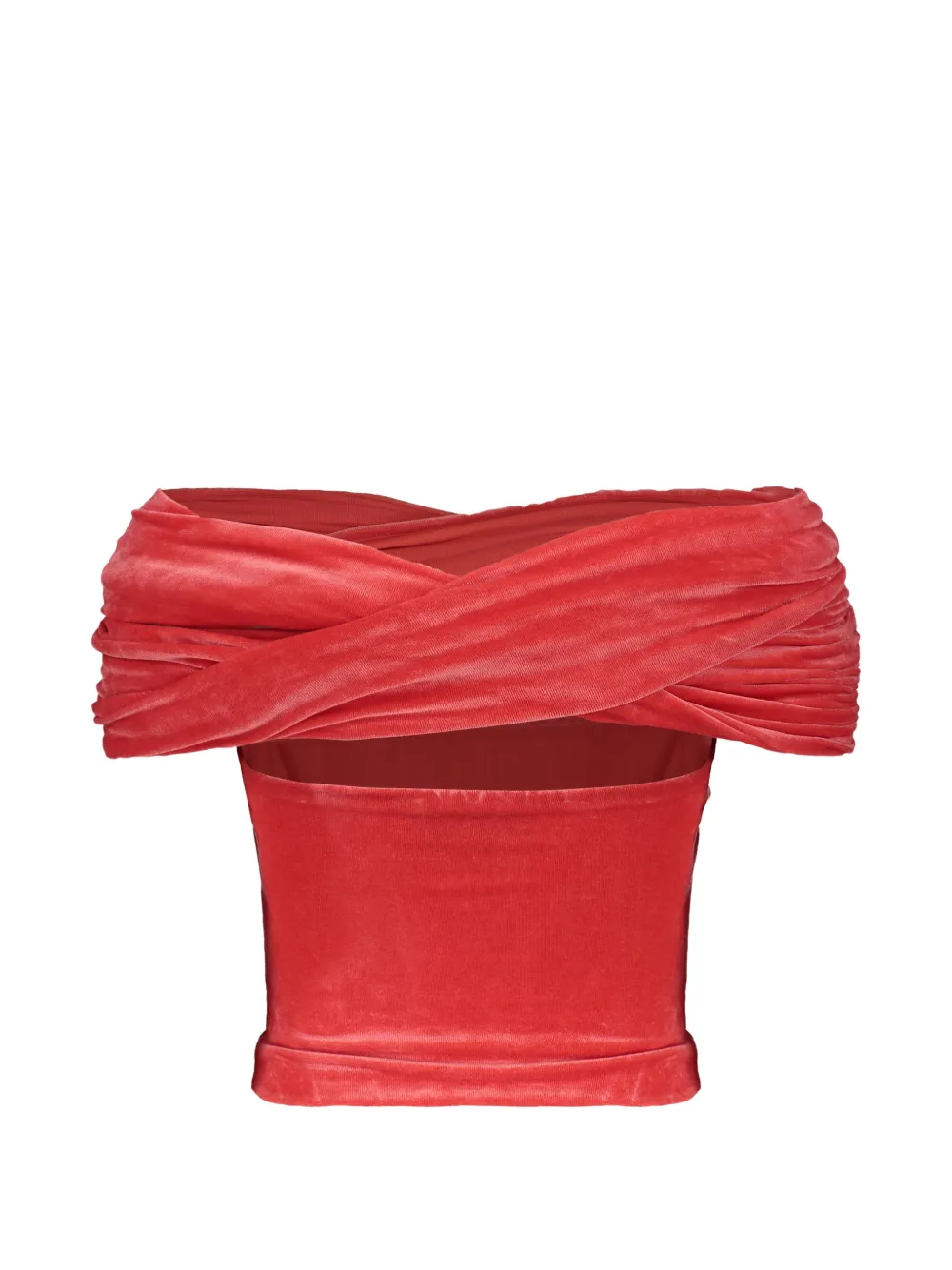 Alberta Ferretti Off-shoulder fluwelen blouse Roze