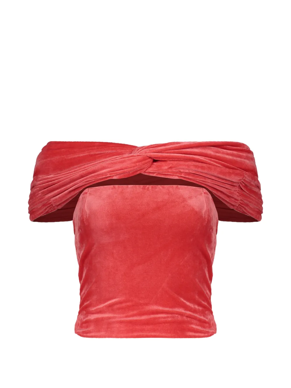 Alberta Ferretti off-shoulder velvet blouse - Rosa