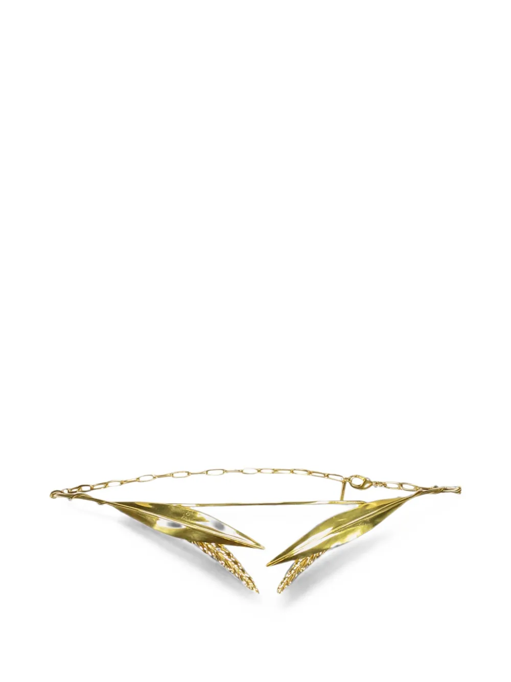 Ellery Leaf-detail Chain-link Necklace In Gold