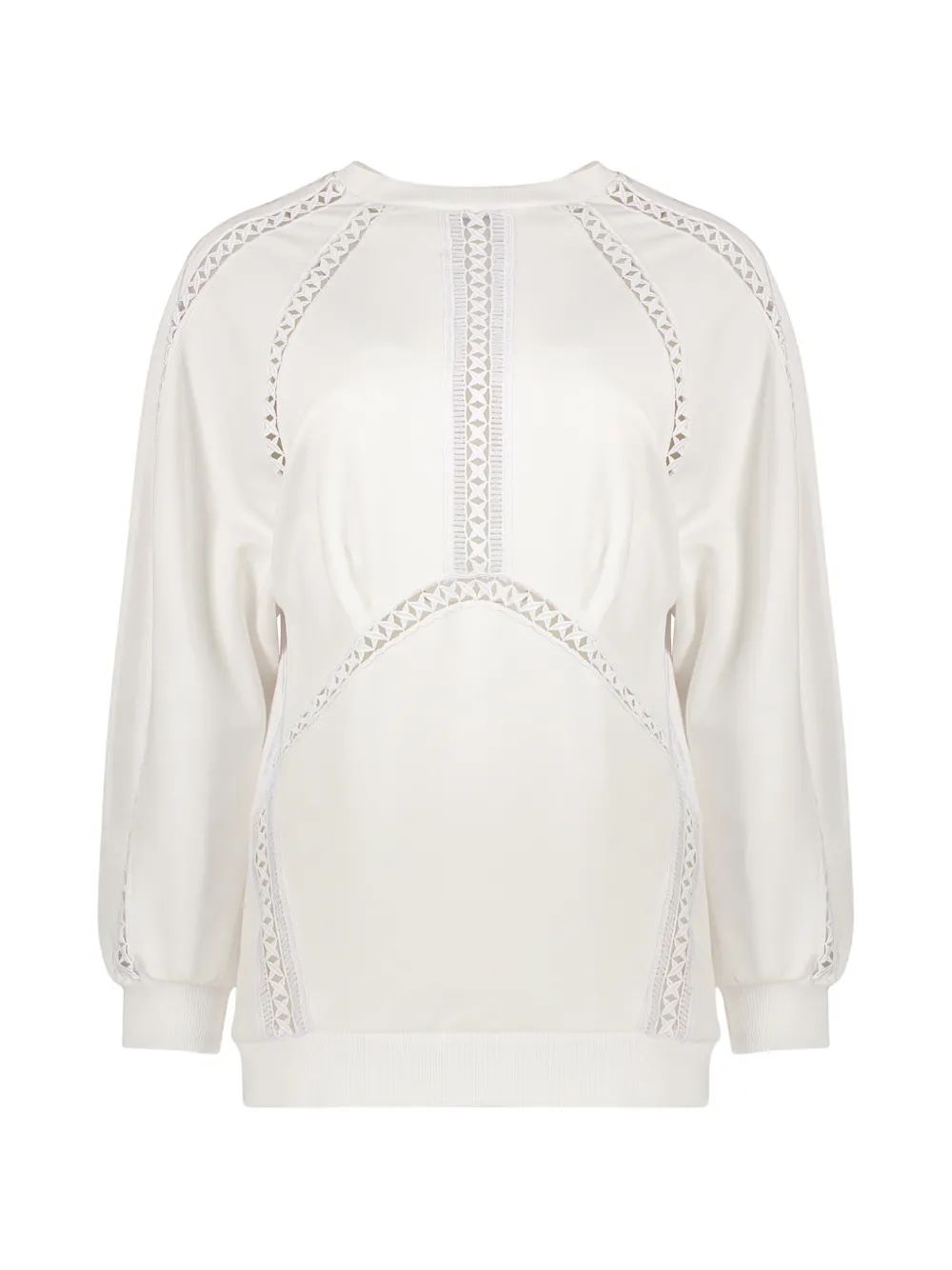 Alberta Ferretti lace-trim blouse - Bianco