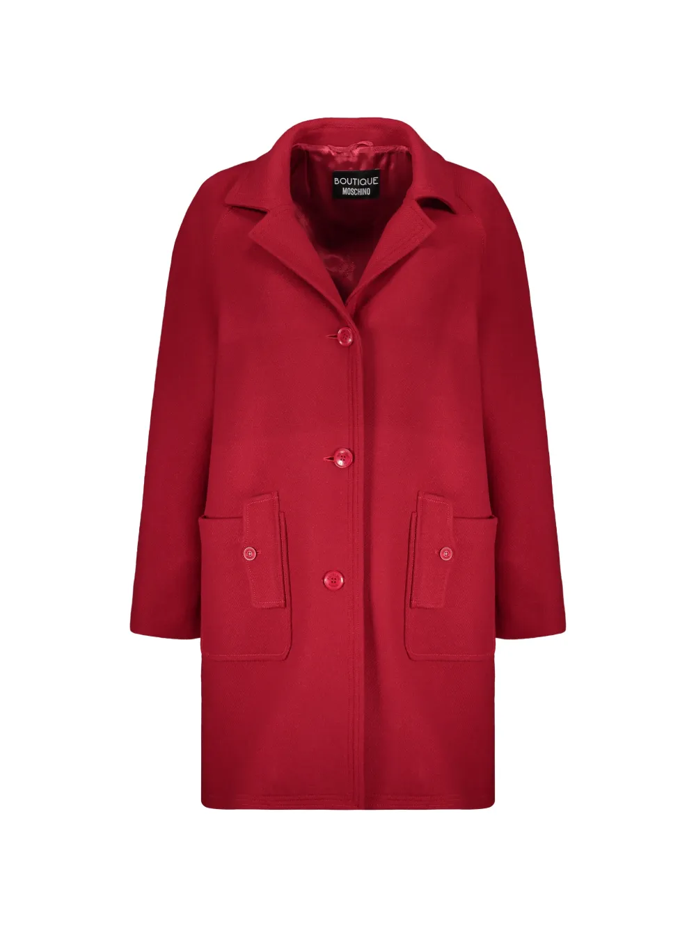 Boutique Moschino button-fastening patch-pocket coat - Rosso