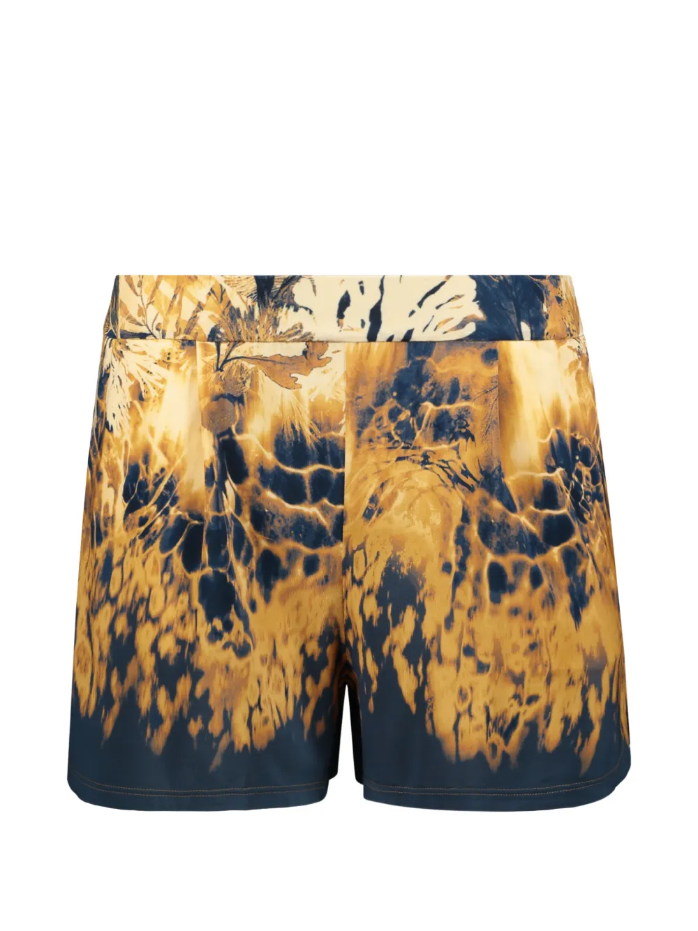 Alberta Ferretti Shorts met gewelfde zoom en abstracte print Bruin