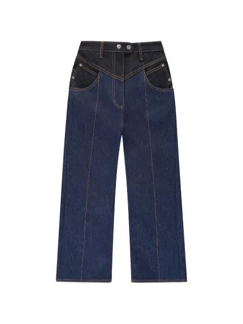 Ellery contrast-stitch panelled jeans