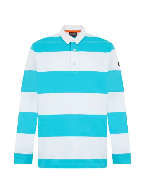 Paul & Shark playera tipo polo manga larga con rayas estampadas