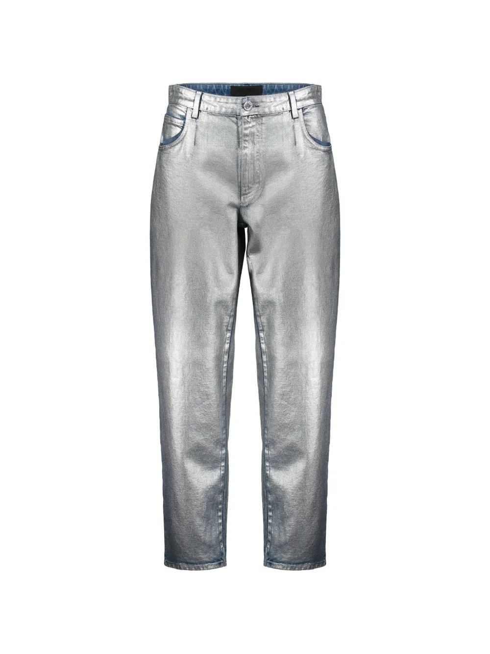 Alberta Ferretti metallic-effect high-waisted jeans - Argento