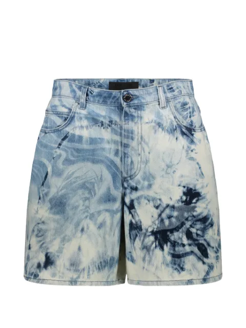 Alberta Ferretti marble-effect denim shorts
