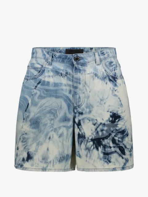 Alberta Ferretti marble-effect denim shorts