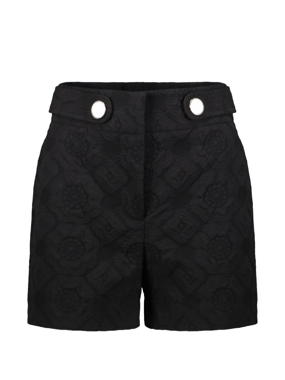 Boutique Moschino jacquard-patterned decorative-button shorts - Black