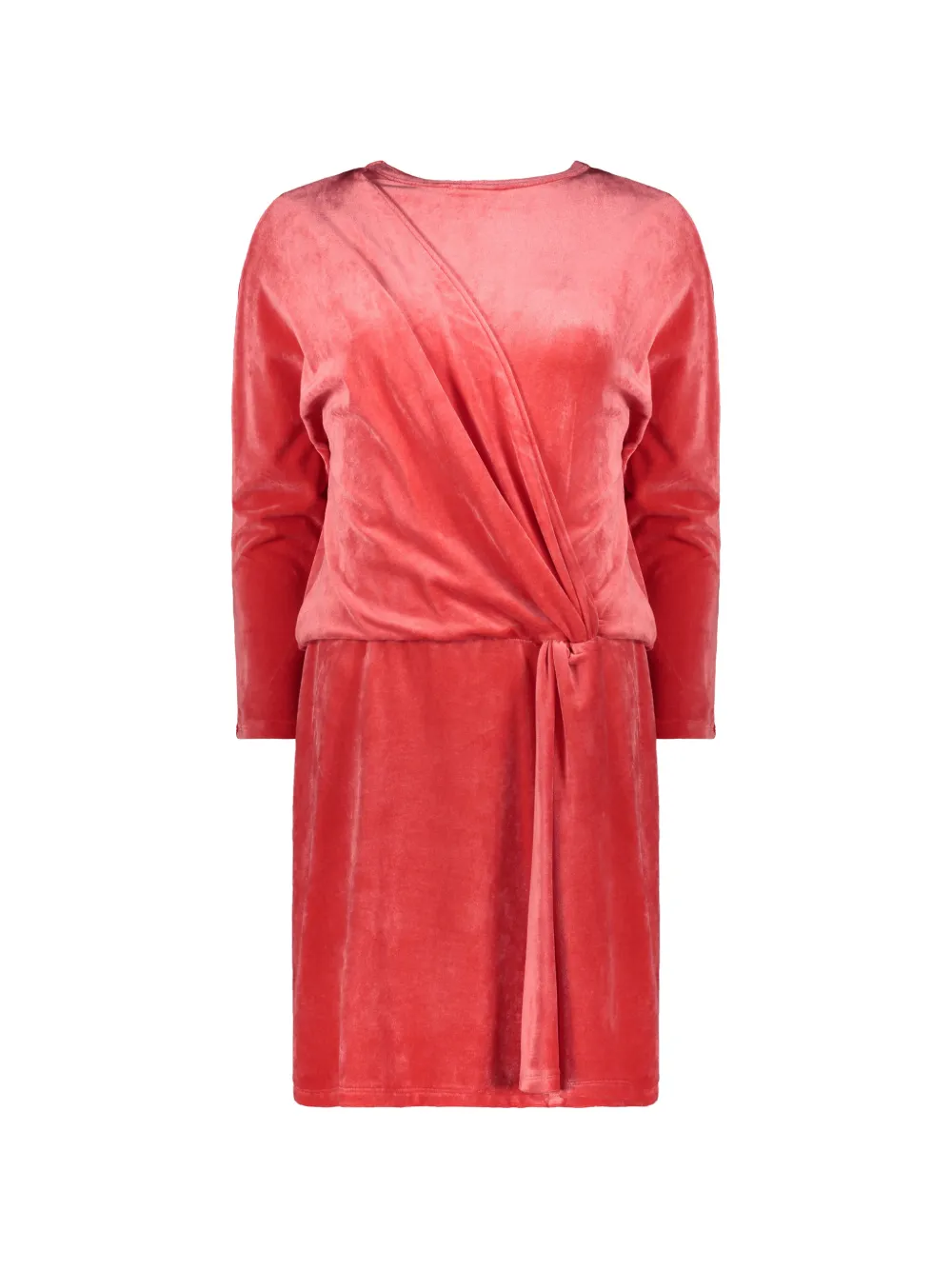 Alberta Ferretti draped velvet mini dress - Red