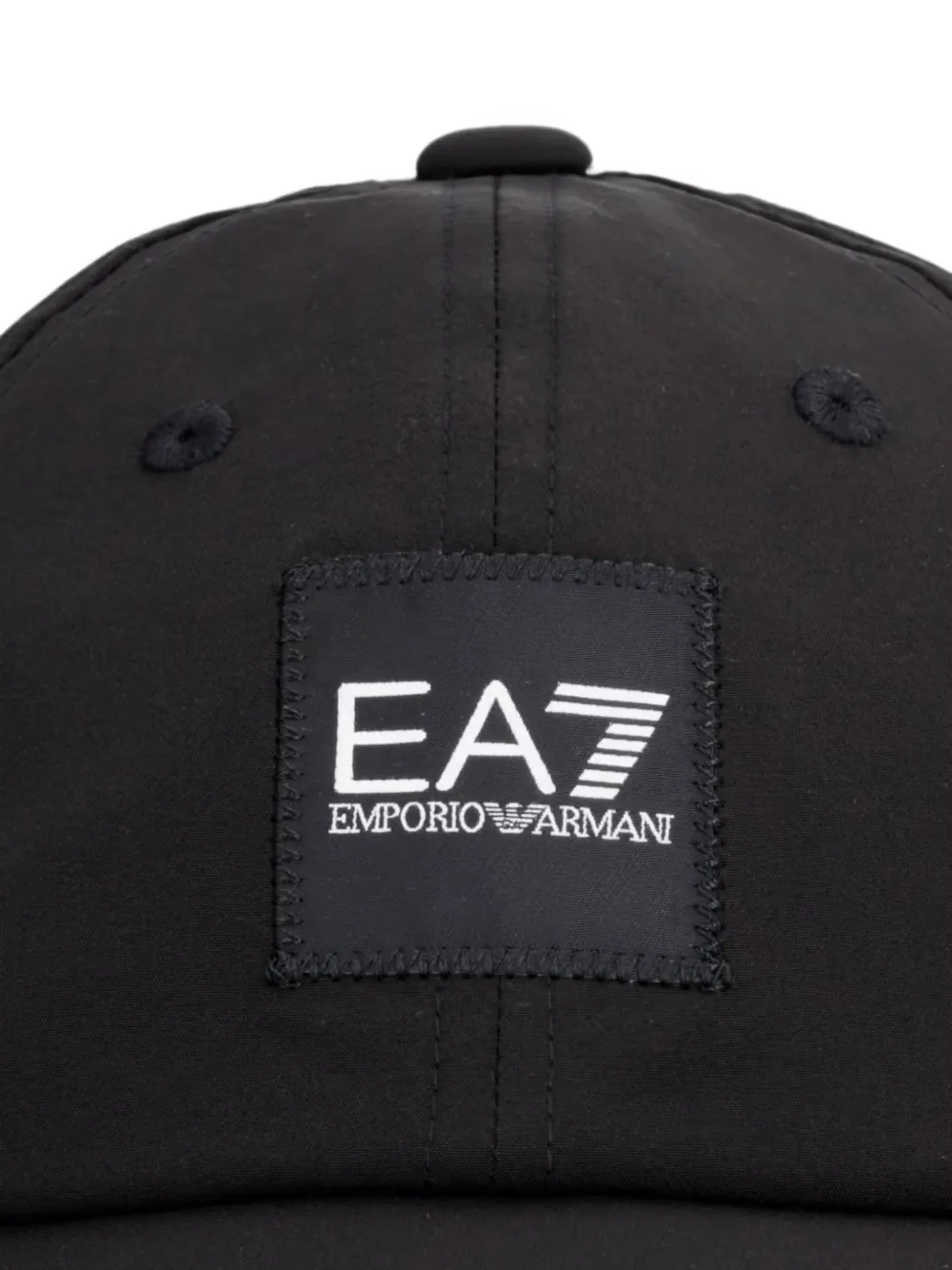 Ea7 Emporio Armani Honkbalpet met logopatch Zwart