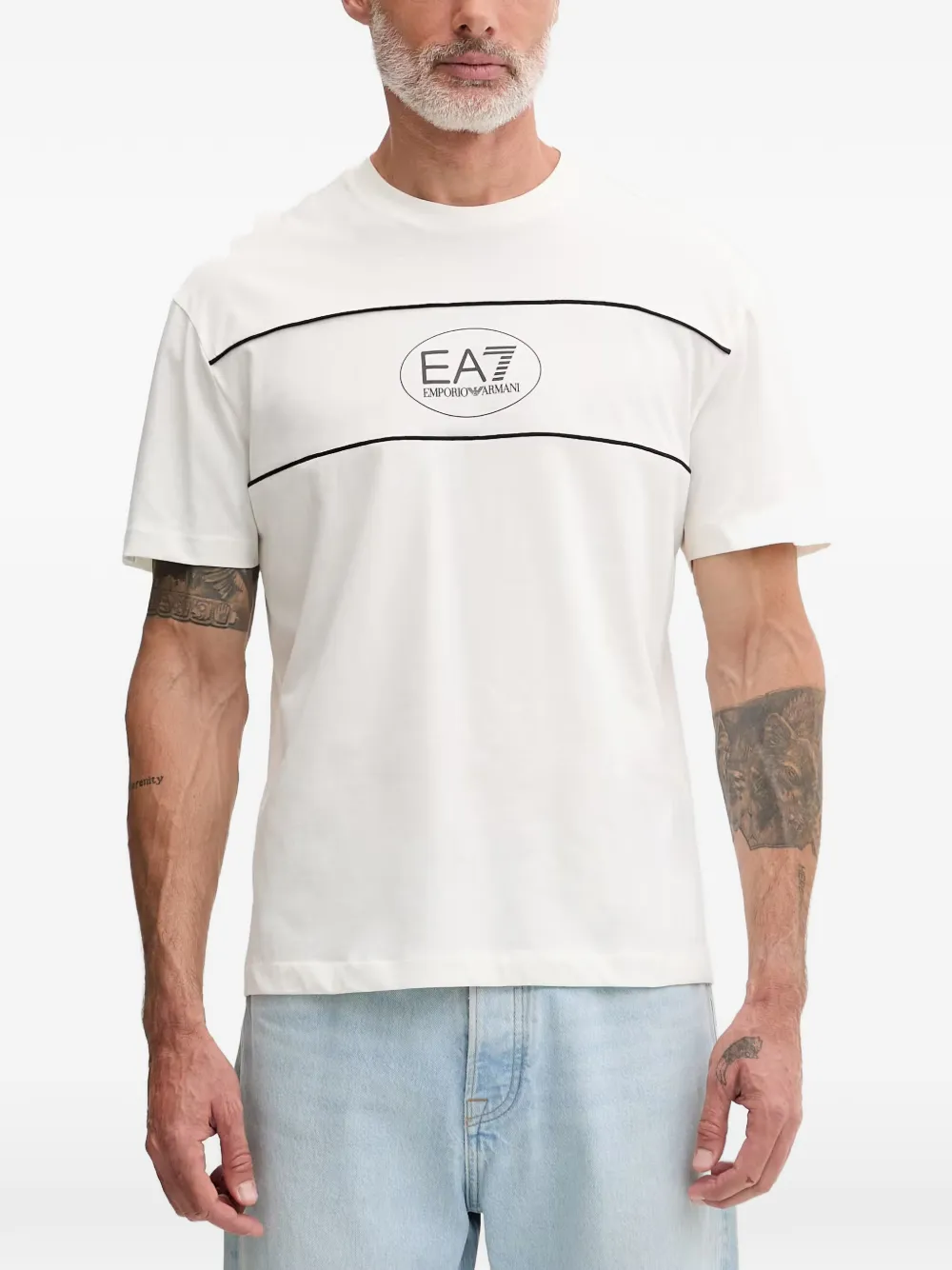 Ea7 Emporio Armani logo-print T-shirt - Toni neutri