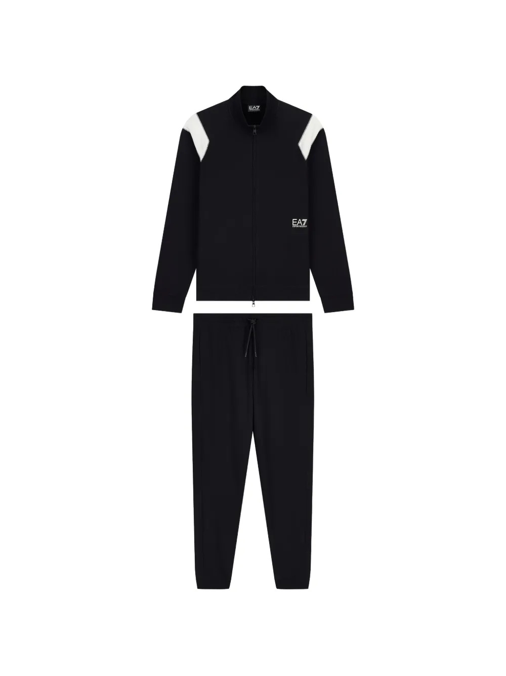 Ea7 Emporio Armani Trainingspak met contrasterend vlak en rits Zwart