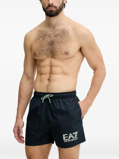 Ea7 Emporio Armani logo-print drawstring swim shorts