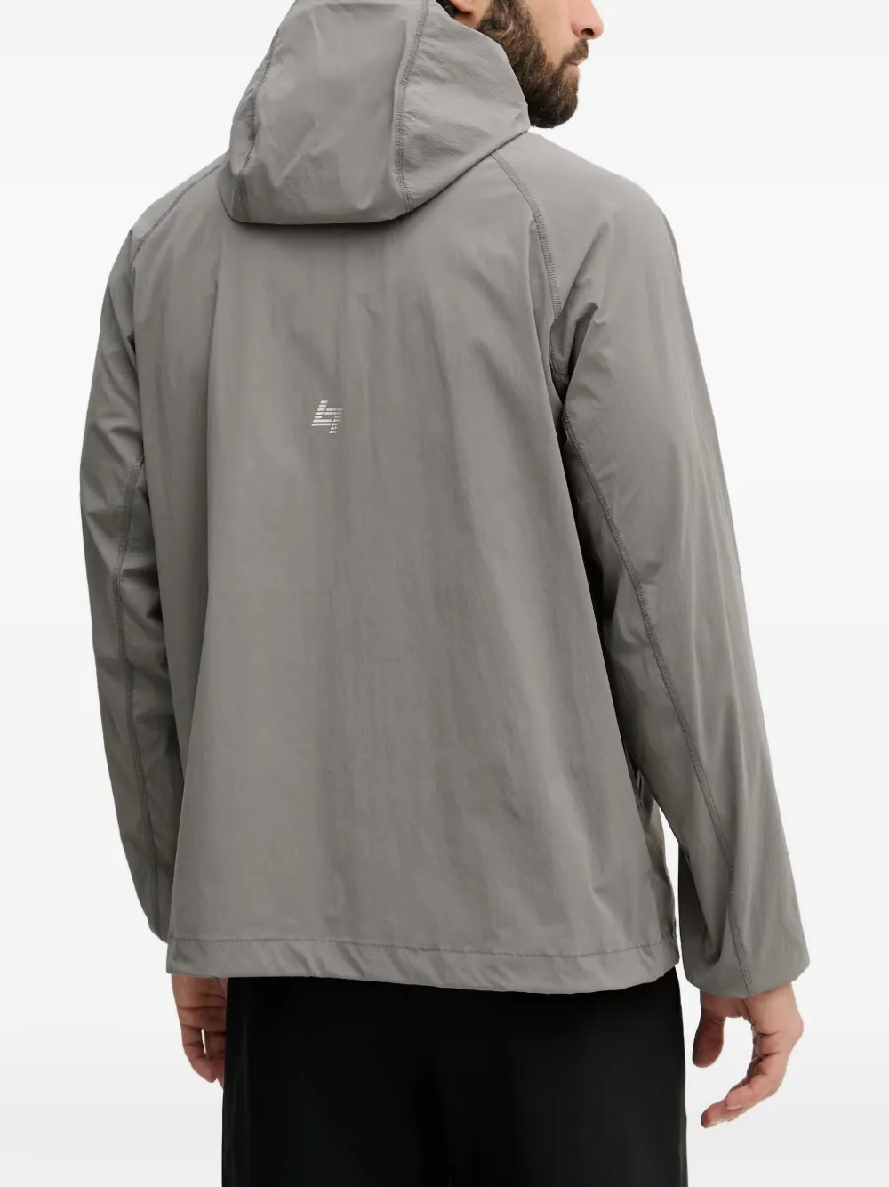Ea7 Emporio Armani Jack met capuchon en logopatch Grijs