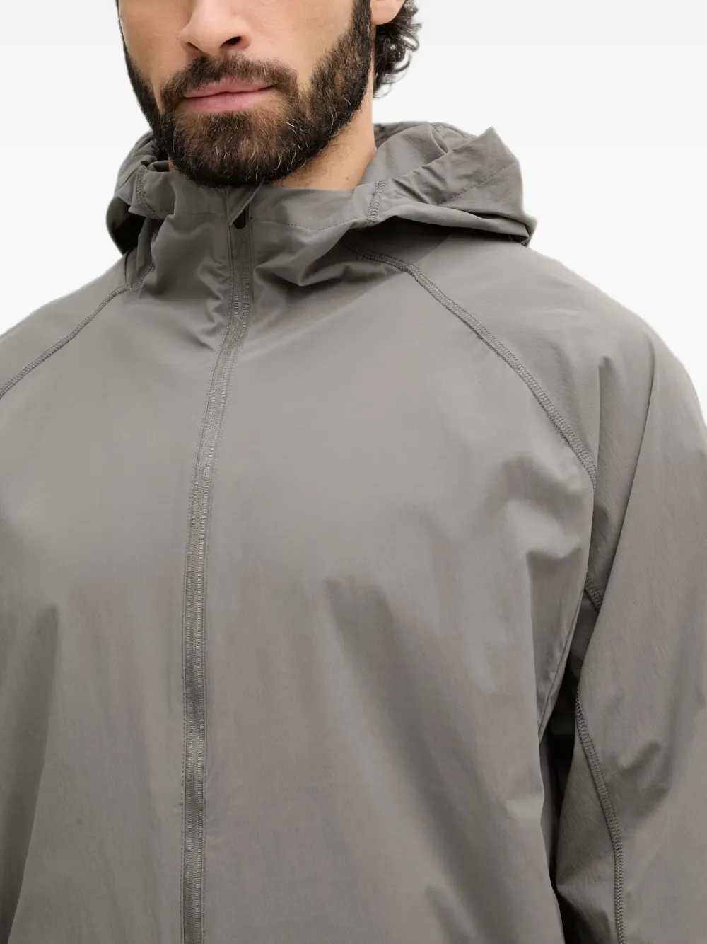 Ea7 Emporio Armani Jack met capuchon en logopatch Grijs