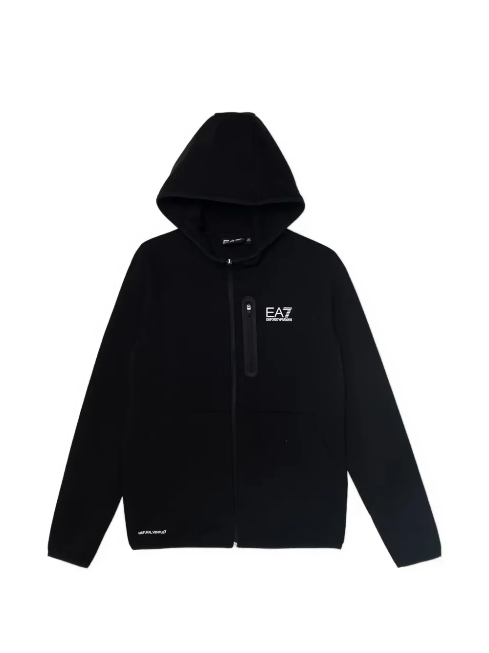 Emporio Armani Kids EA7 logo-print zip-up hoodie - Nero