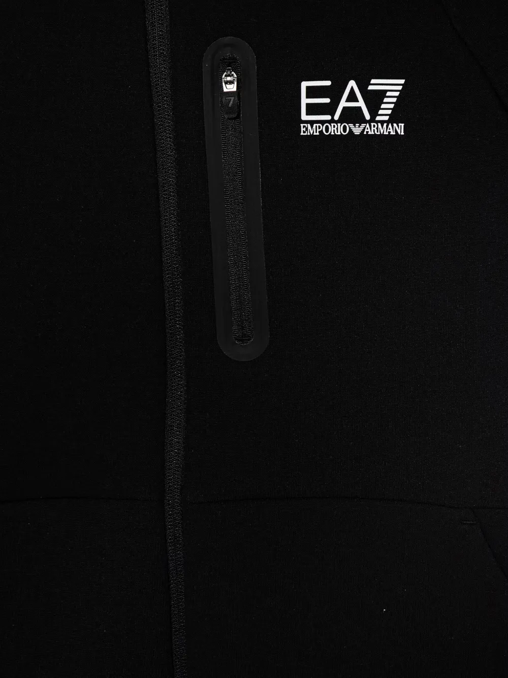 Emporio Armani Kids EA7 hoodie met logo-print en rits Zwart
