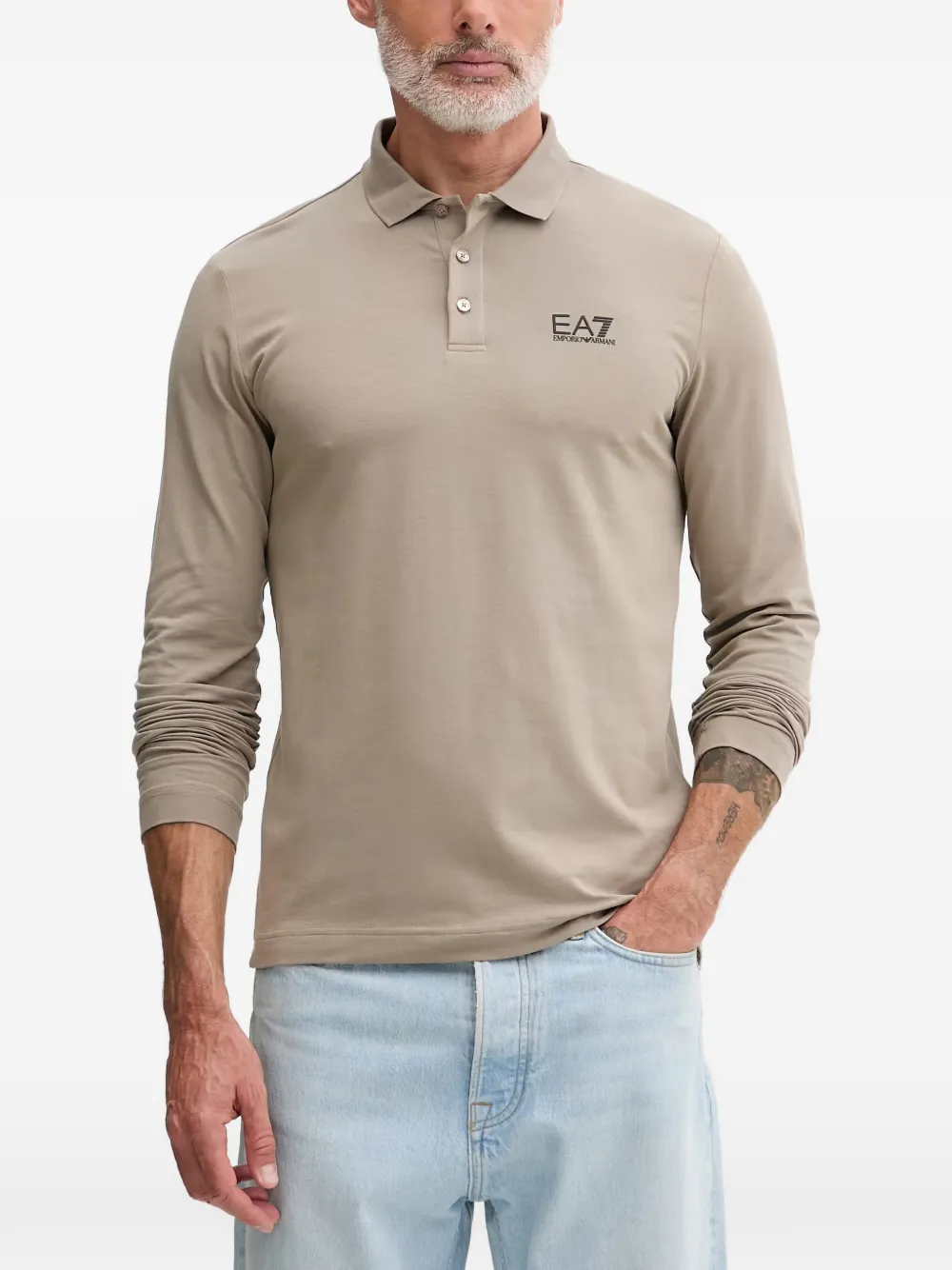 Ea7 Emporio Armani long-sleeve polo shirt - Toni neutri