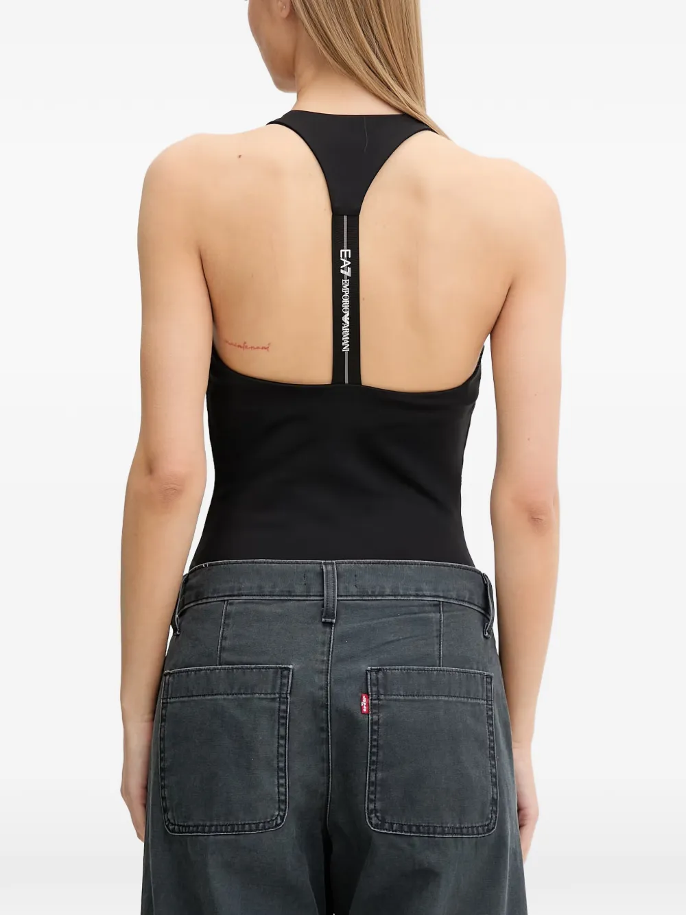 Ea7 Emporio Armani Romper met logodetail Zwart